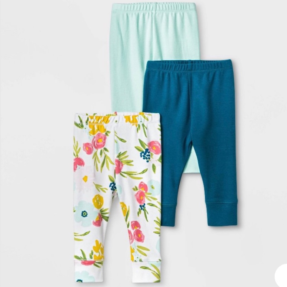 Baby girls 3pc floral fields leggings